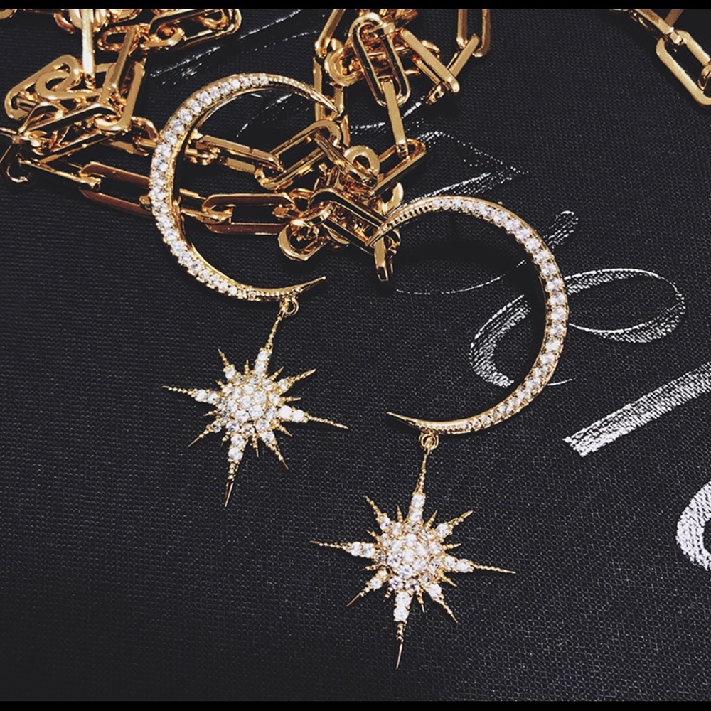 Moon star earrings
